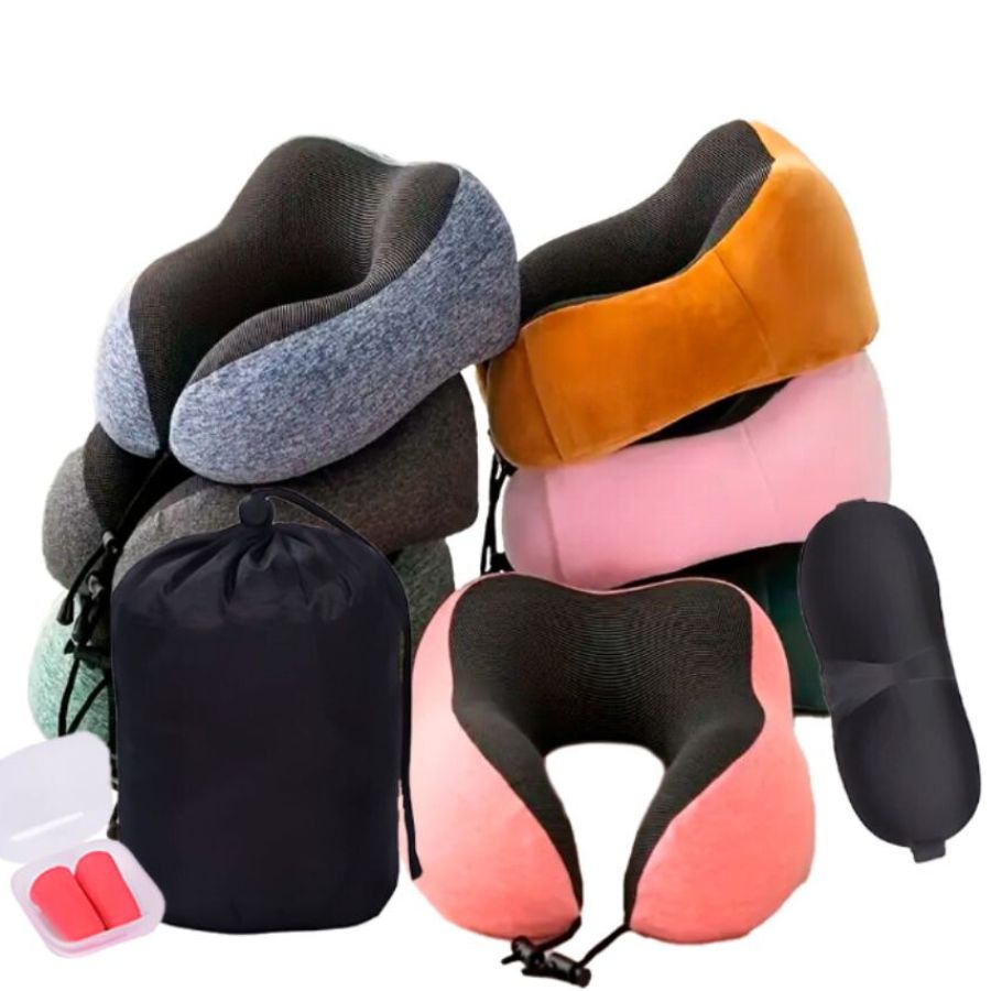 Cojin Almohada De Cuello en U  Espuma Viscoelástica Para Viajes